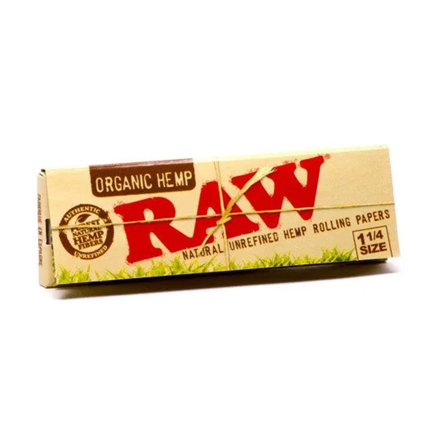 RAW ORGANIC HEMP 1 1/4 24 PACKS/BOX 50 LEAVES/PACK