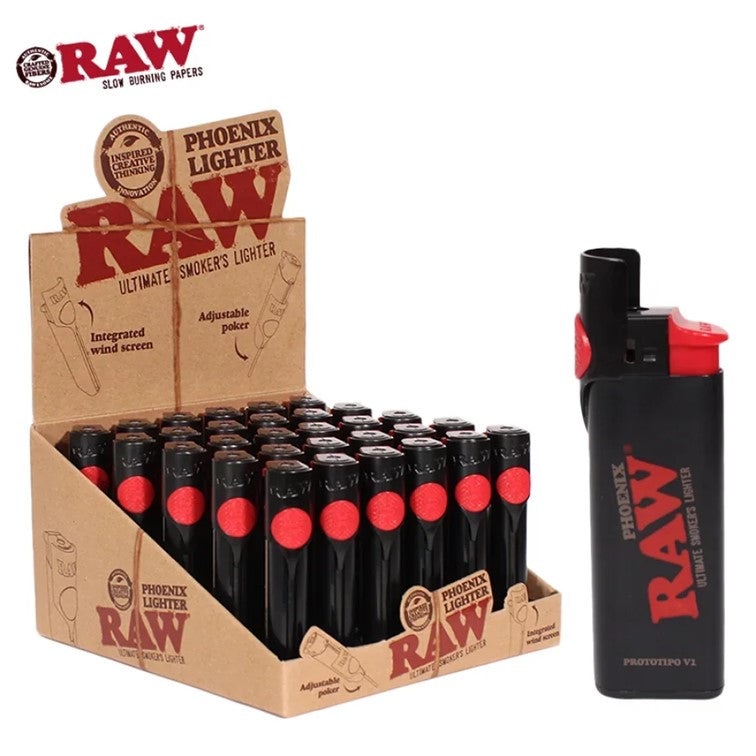 RAW PHOENIX LIGHTER 30ct/DISPLAY BLACK HAZMAT