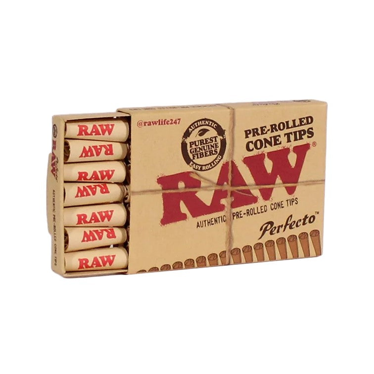 RAW PRE-ROLLED CONE TIPS PERFECTO 20 PACKS/BOX 21 TIPS7PACK 54969