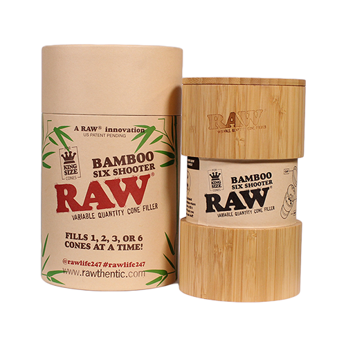 RAW BAMBOO SIX SHOOTER KING SIZE CONE FILLER