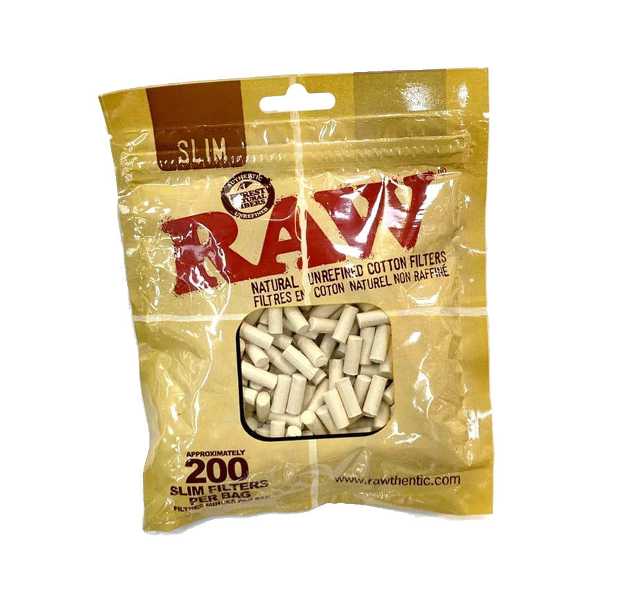 RAW SLIM NATURAL UNREFINED COTTON FILTER 200/BAG