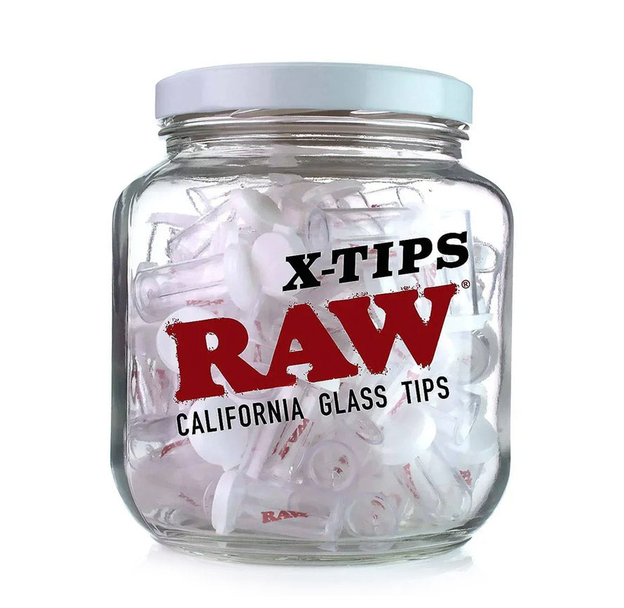 RAW  X-TIPS CALIFORNIA GLASS TIPS 75CT/JAR