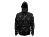 RAW ROLLING PAPERS RAWLERS ZIP HOODIE BLACK ON BLACK LARGE