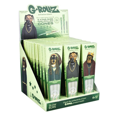 GROLLZ CONES ORGANIC GREEN K/S 6/Pk 24Pk/DISPLAY PETS ROCK