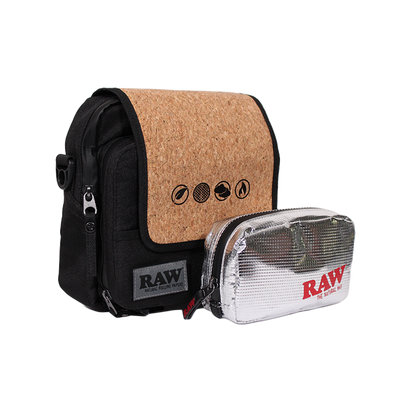 RAW X ROLLING PAPERS DAY BAG W/CORK TOP & FOIL POUCH 92067