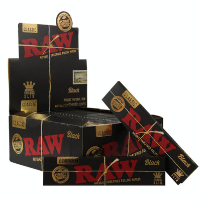 RAW BLACK ORGANIC K/S SLIM CLASSIC  50 PACKS/BOX 32ÿ LEAVES/PACK 252450