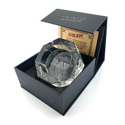 RAW LEAD FREE CRYSTAL GLASS ASHTRAY