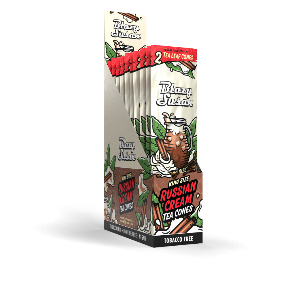 BLAZY SUSAN TEA LEAF CONES & WRAPS | TEA LEAF CONES RUSSIAN CREAM KING SIZE 2CT 10PK BOX