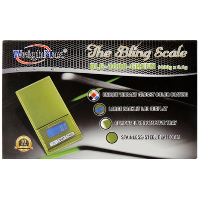 WEIGHMAX THE BLING SCALE BLG-1000 1000G X 0.1G GREEN