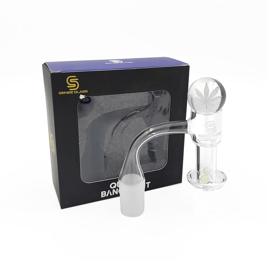 SESE GLASS QUARTZ BANGER KIT FLAT TOP TERP SLURPER W/GLASS MARBLE 19mm 90° KIT 8 95212