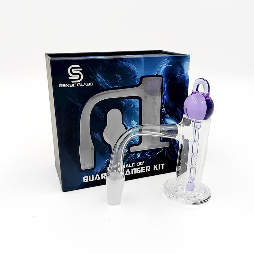 SENSE GLASS QUARTZ BANGER KIT 14mm MALE 90° 62140