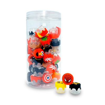 SILICONE CONTAINER GLASS 6ML 50ct/Jar ASSORTED DESIGNS