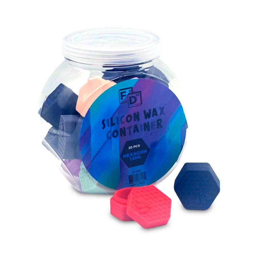 SILICONE WAX CONTAINER HONEYBEE HEXAGON 18ML 20/JAR SL136H