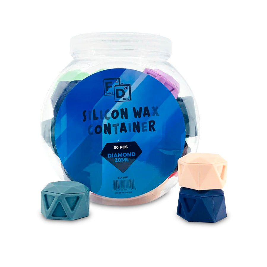 SILICON WAX CONTAINER DIAMOND 20ML 30ct/JAR SL136D