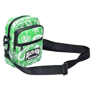 DEATH ROW THE ESSENTIALS SMELL-PROOF CROSSBODY BAG WHITE ON GREEN