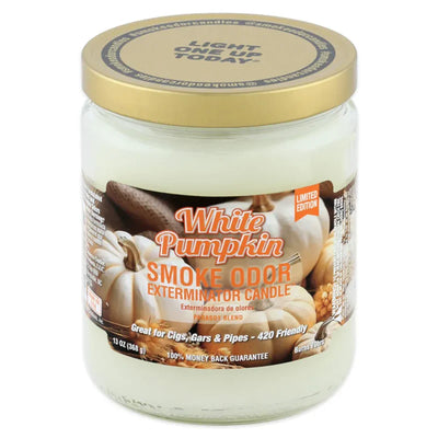 SMOKE ODOR CANDLE 13oz WHITE PUMPKIN LIMITED EDITION