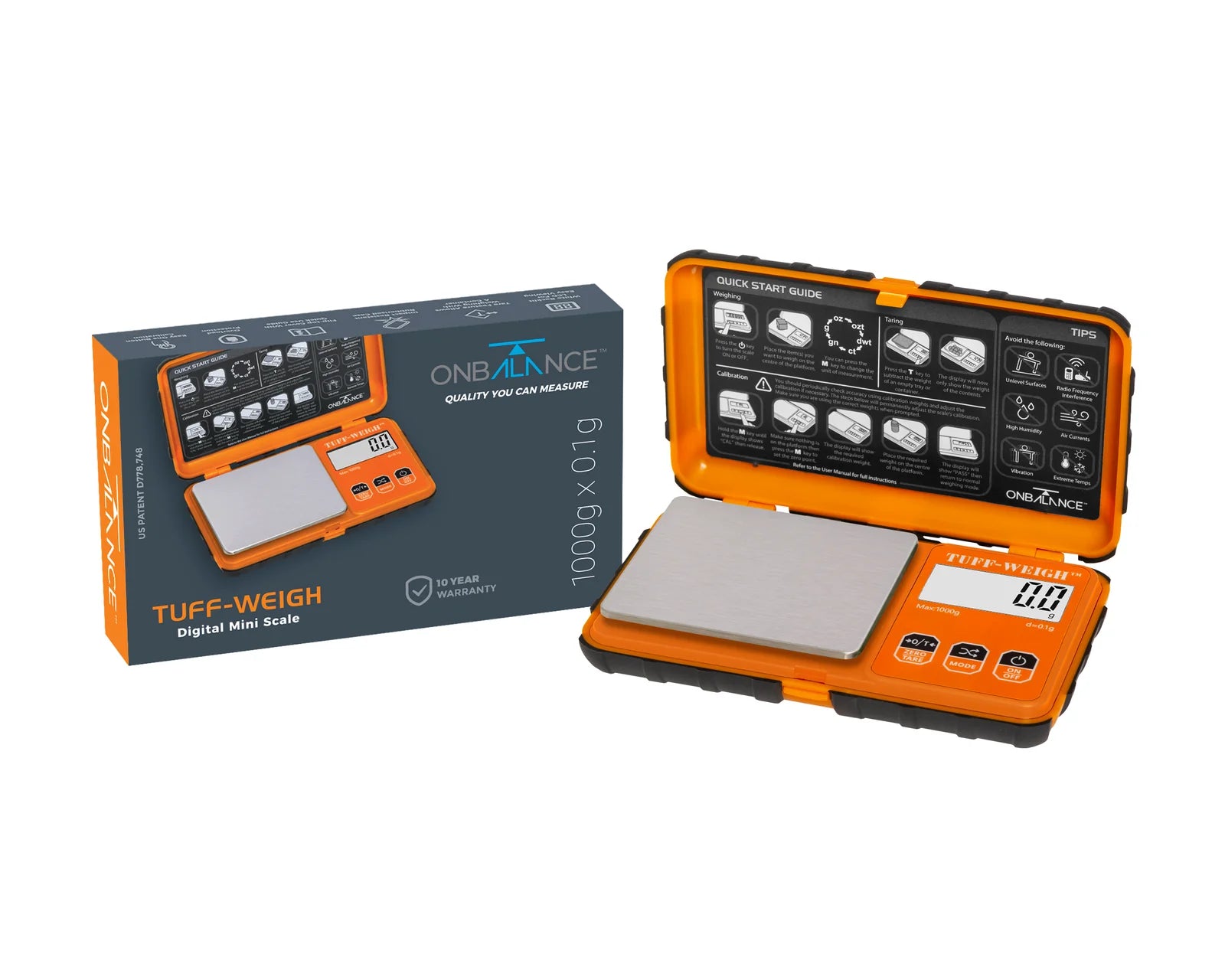 TRUWEIGH TUFF-WEIGH MINI SCALE 1000gX0.1g ORANGE