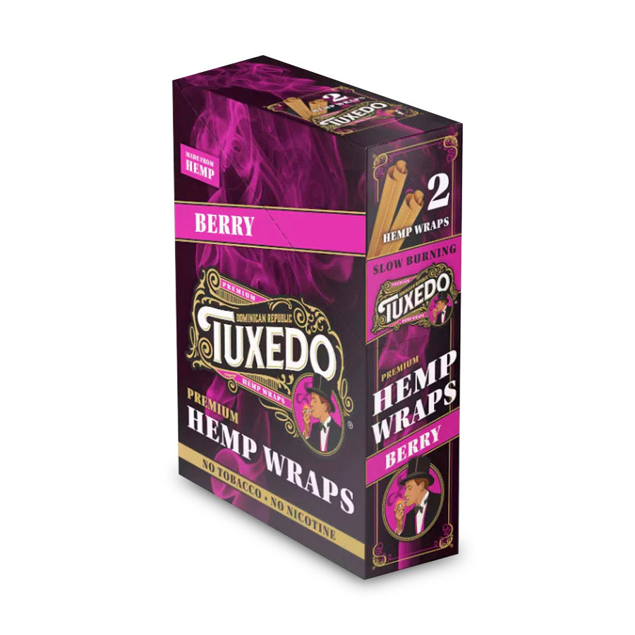 TUXEDO HEMP WRAPS 2/PK 25PK/BOX BERRY