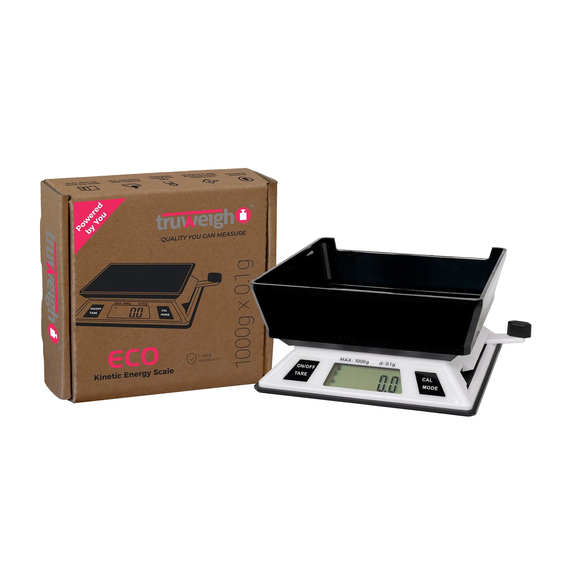 TRUWEIGH ECO KINETIC ENERGY SCALE 1000gx0.1g WHITE