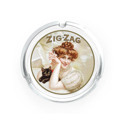 ZIG ZAG GLASS ASH TRAY VINTAGE