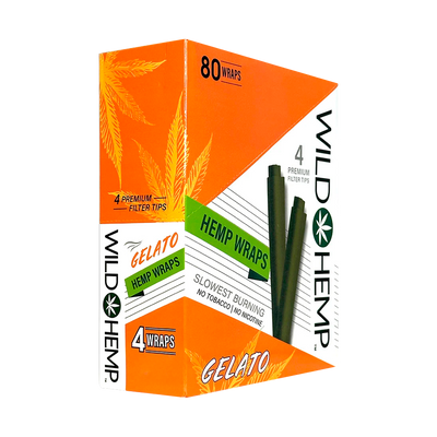 WILD HEMP WRAPS 4/PK 20PK/DISPLAY GELATO