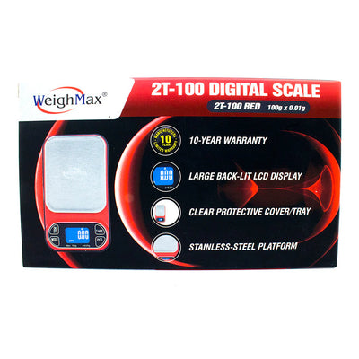WEIGHMAX DIGITAL SCALE 2T-100 100gX0.01g RED
