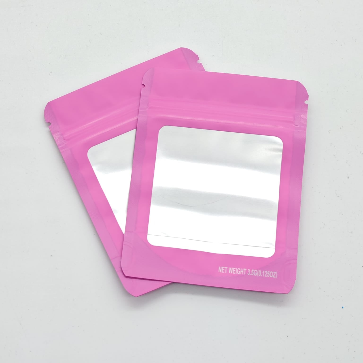 MYLAR BAGS PINK W/WINDOW 3.5X5
