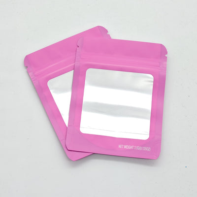 MYLAR BAGS PINK W/WINDOW 3.5X5