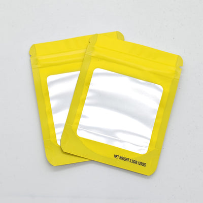 MYLAR BAGS YELLOW W/WINDOW 3.5X5