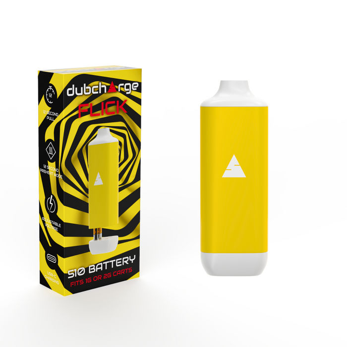 DUB CHARGE FLICK BATTERY 500mah FITS upto 2g CARTS YELLOW
