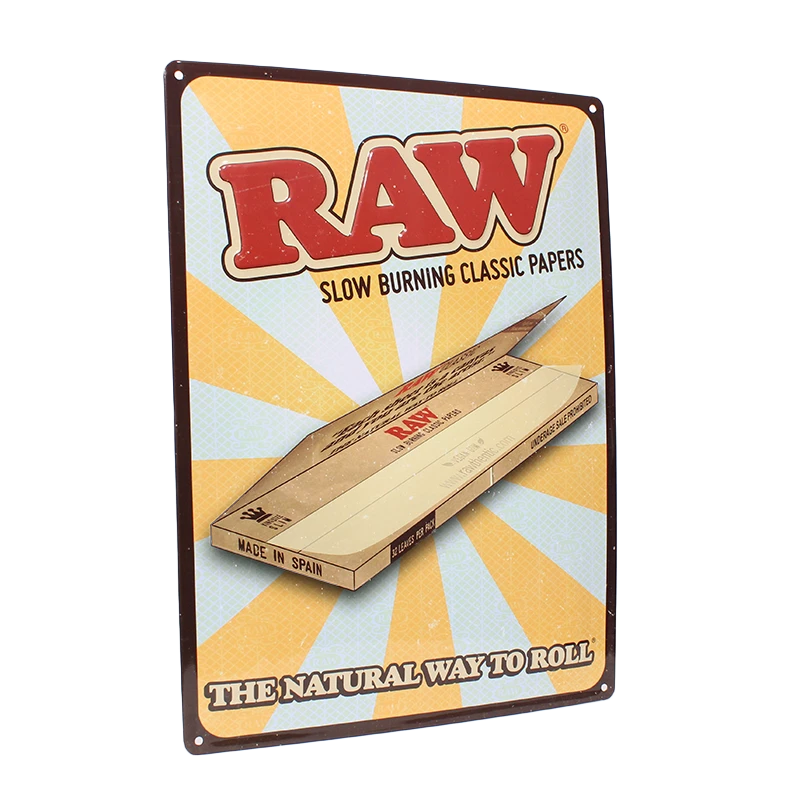 RAW RETRO TIN METAL SIGN 16