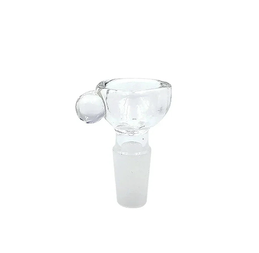 FUNNEL BOWL 10MM MALE W/MARBLE 10/PK CLEAR