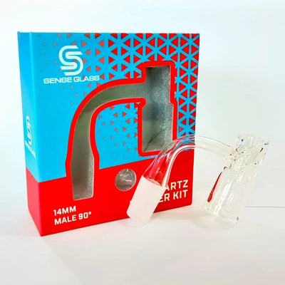 SENSE GLASS QUARTZ BANGER KIT 14mm MALE 90ø