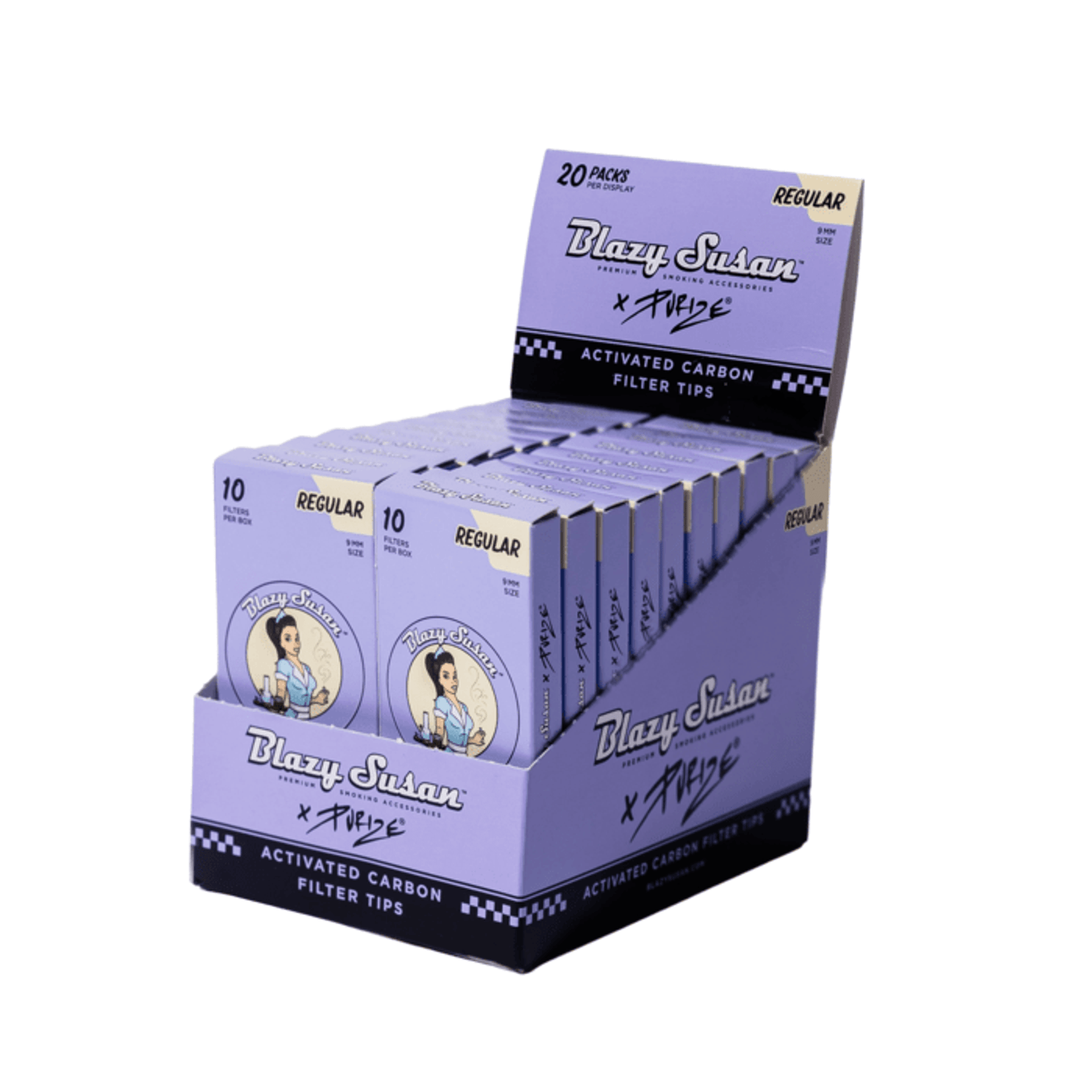 BLAZY SUSAN PURPLE ACTIVATED CARBON FILTER TIP 20CT