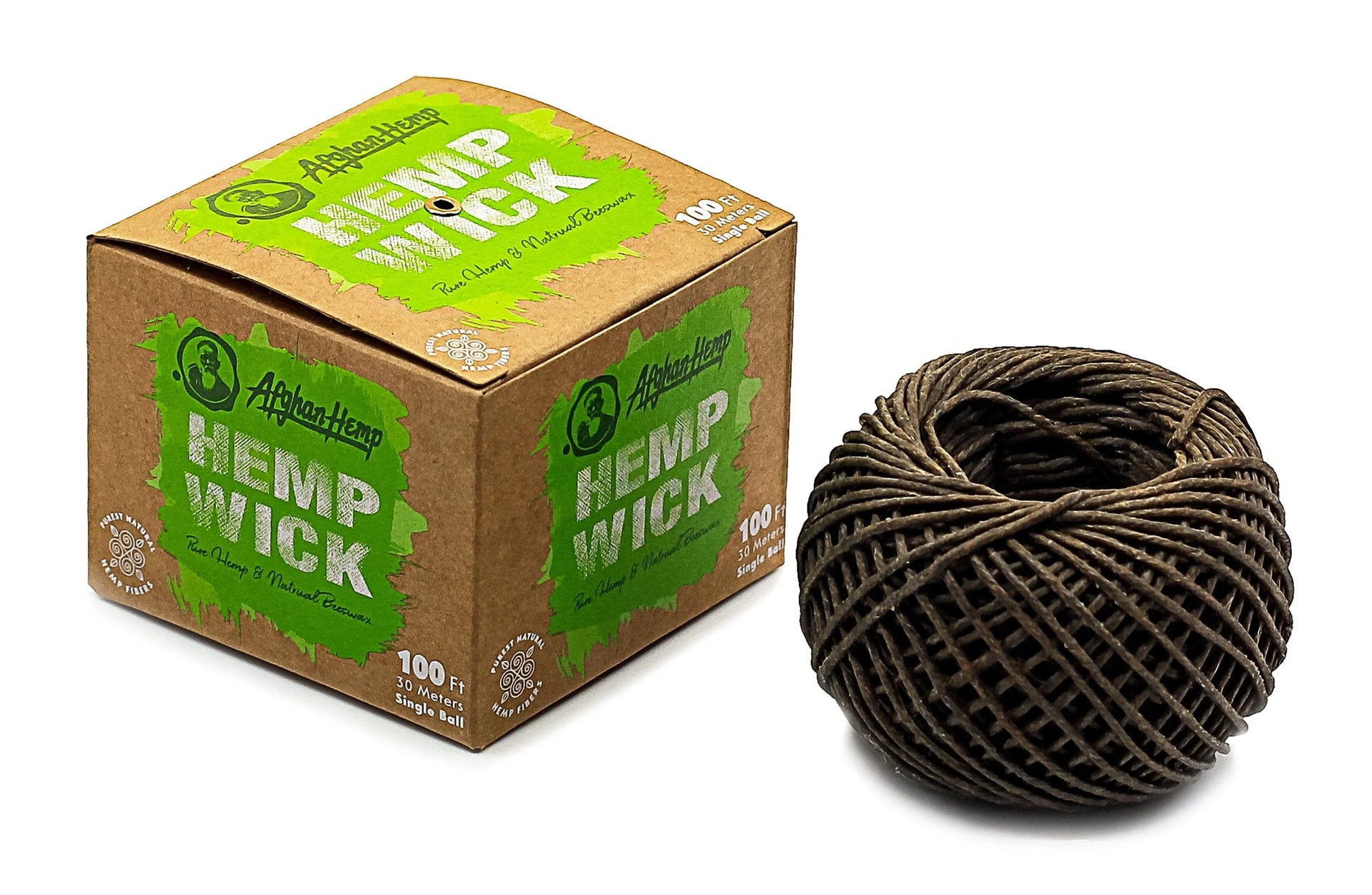 AFGHAN HEMP WICK SINGLE BALL 100FT