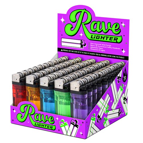 RAVE LIGHTER 50ct/DISPLAY RV100