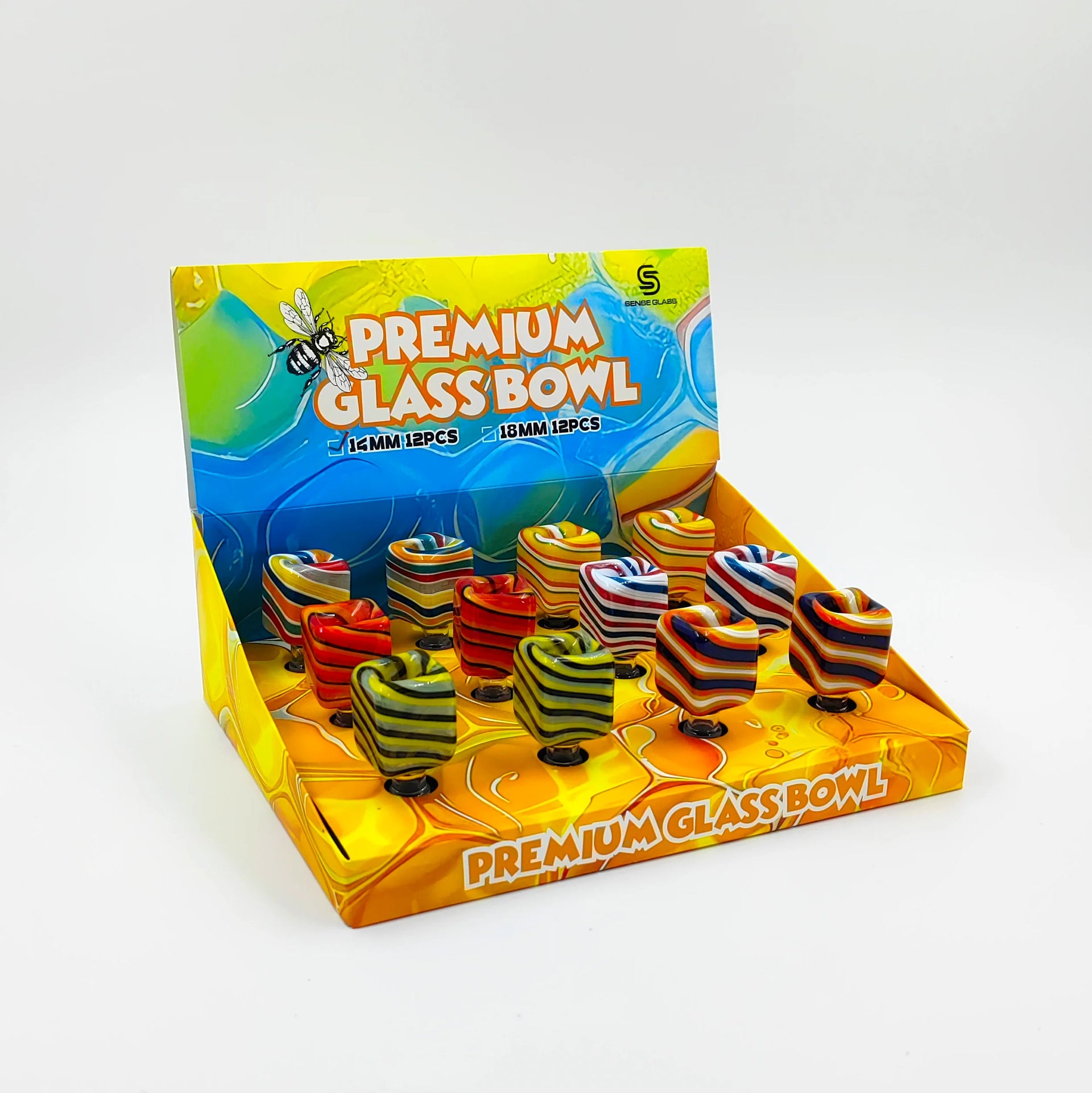 SENSE GLASS PREMIUM GLASS BOWL 14mm MALE 12ct/DISPLAY (SGB-11) 457119