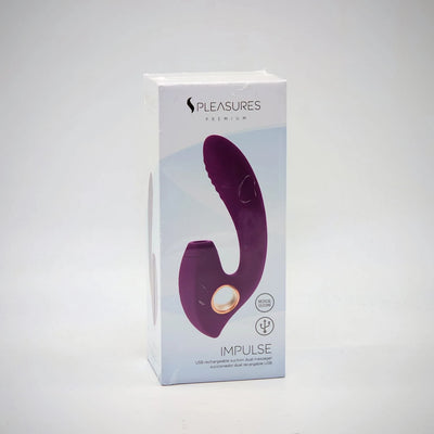 PLEASURES IMPULSE ADULT TOY DUAL MASSAGER PURPLE GOLD