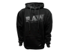 RAW HOODIE BLACK 100% COTTON WITH BLACK LOGO MEDIUM