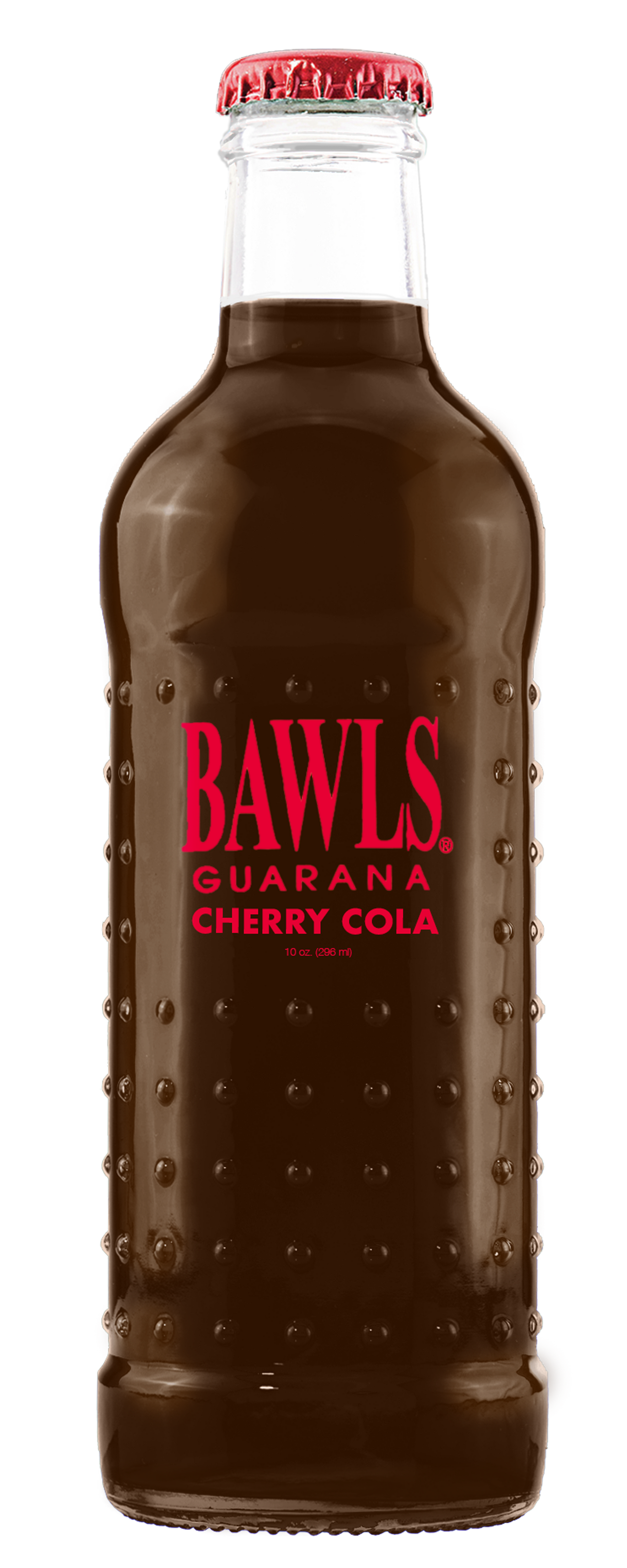 EXOTIC SODA BAWLS HIGH CAFFEINE SODA 10oz. BOTTLE GUARANA CHERRY COLA