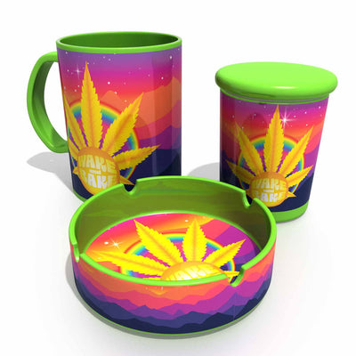 STASH TINS BUZZ MUG TRIFECTA 16oz BM05-WAKE-AND-BAKE