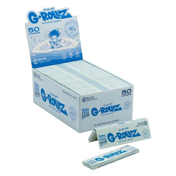 GROLLZ PAPERS LIGHTLY DYED BLUE 1 1/4 size 50/Pk 50Pk/Box GR305A-DIS