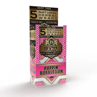 BILLIONAIRE NATURAL WRAPS 5/PK 25/PK BOX POPPIN' BUBBLEGUM