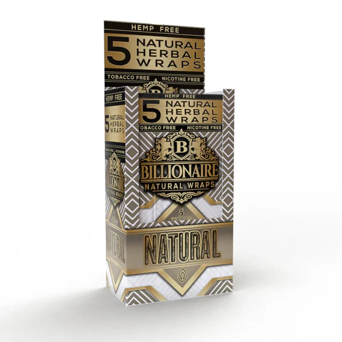 BILLIONAIRE NATURAL WRAPS 5/PK 25/PK BOX NATURAL