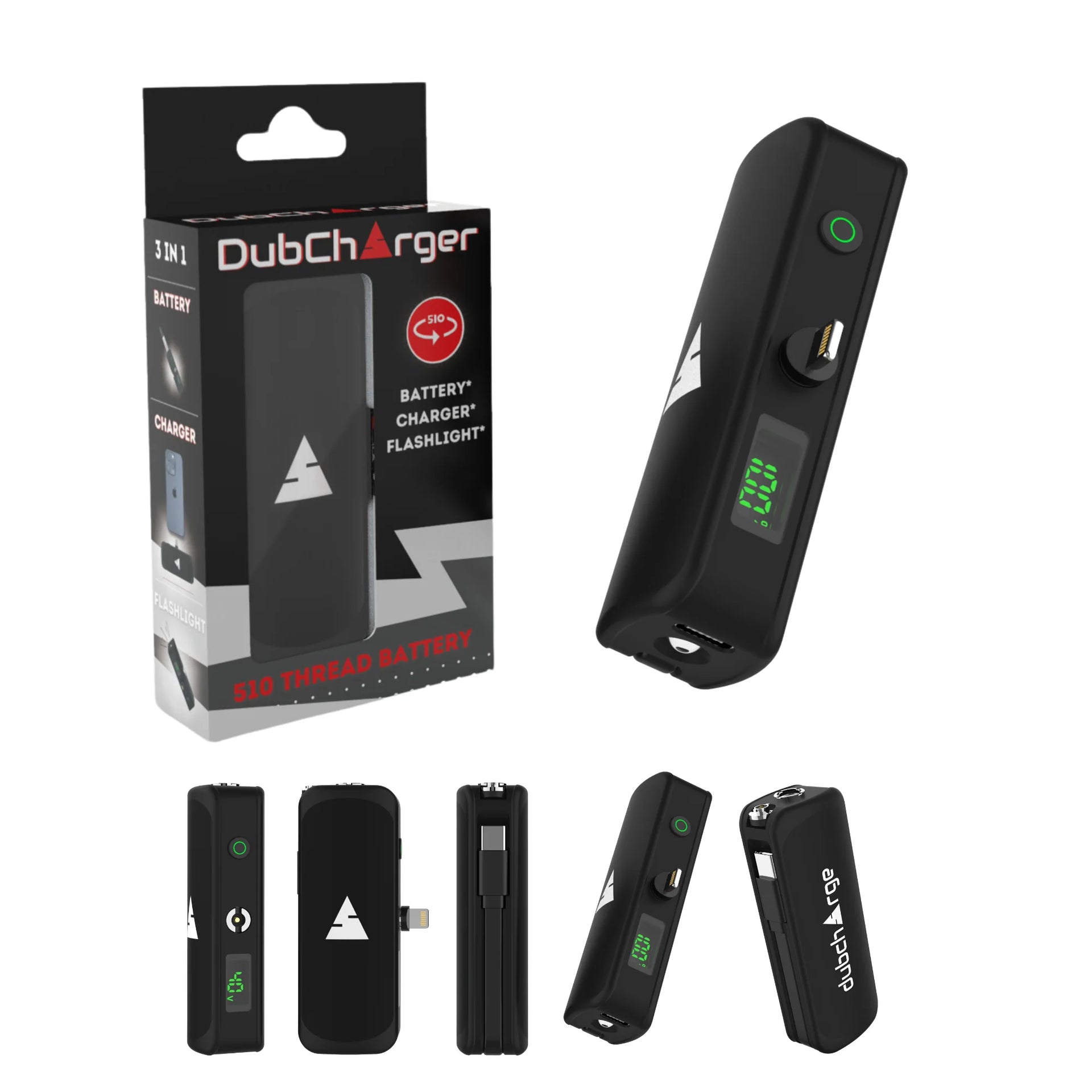 DUBCHARGE DUBCHARGER BATTERY+CHARGER+FLASHLIGHT BLACK