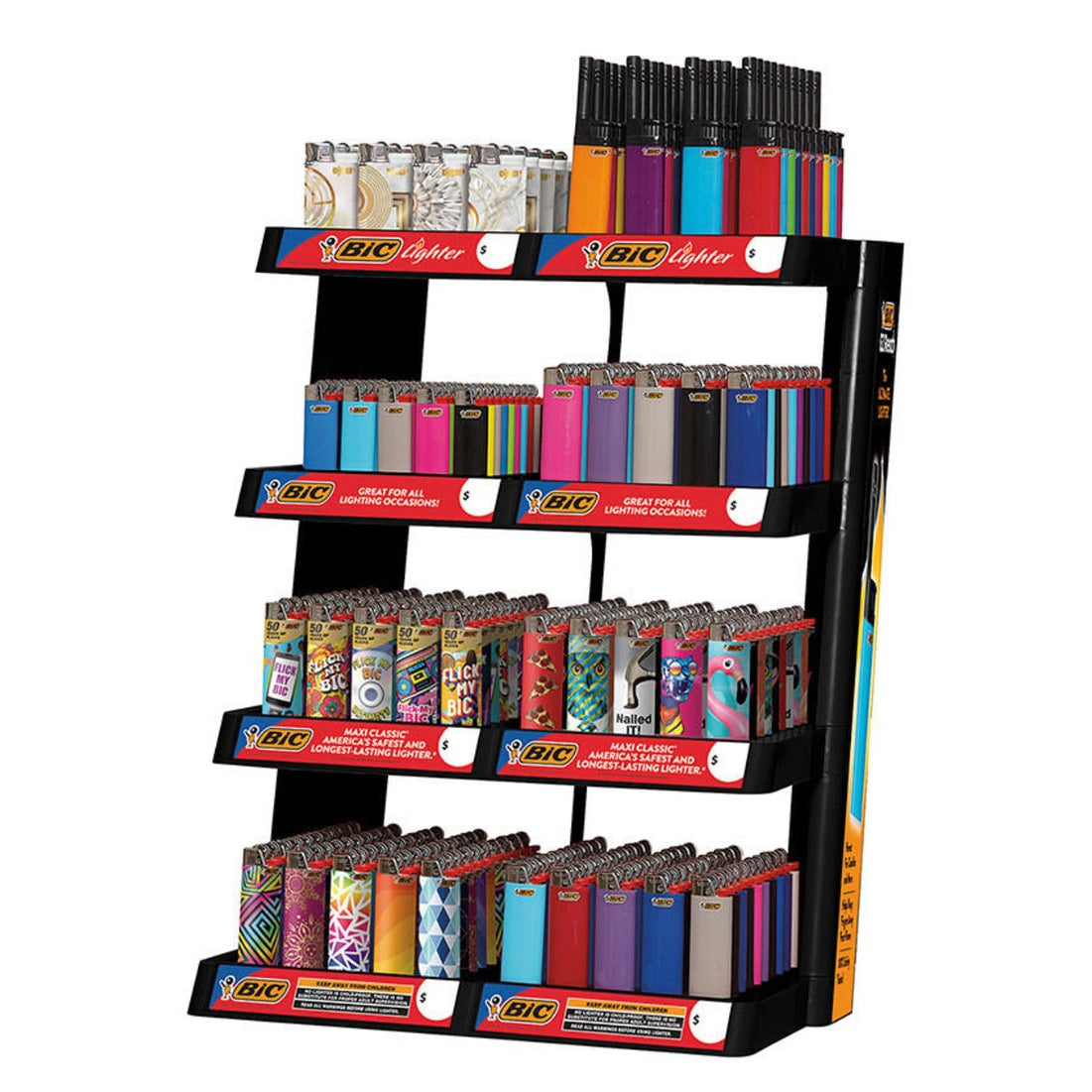 BIC LIGHTER 8-TIER 382ct/DISPLAY W/50 free MAXI