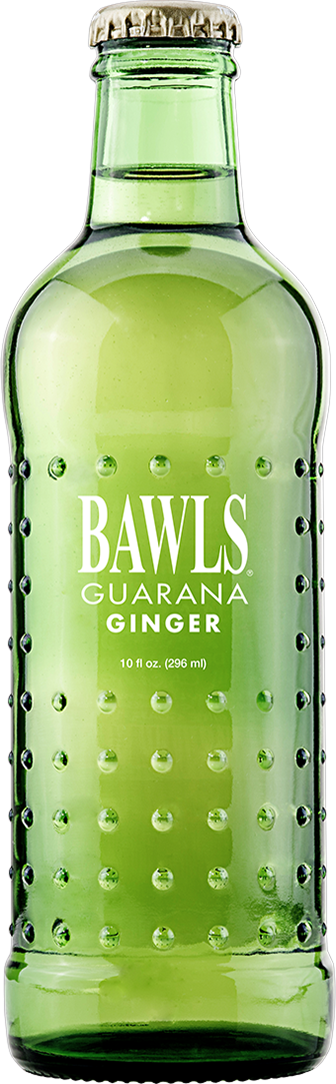EXOTIC SODA BAWLS HIGH CAFFEINE SODA 10oz. BOTTLE GUARANA GINGER ALE