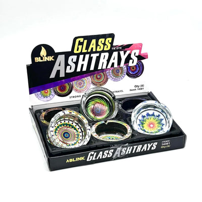 BLINK GLASS ASHTRAYS TIE DYE 14381