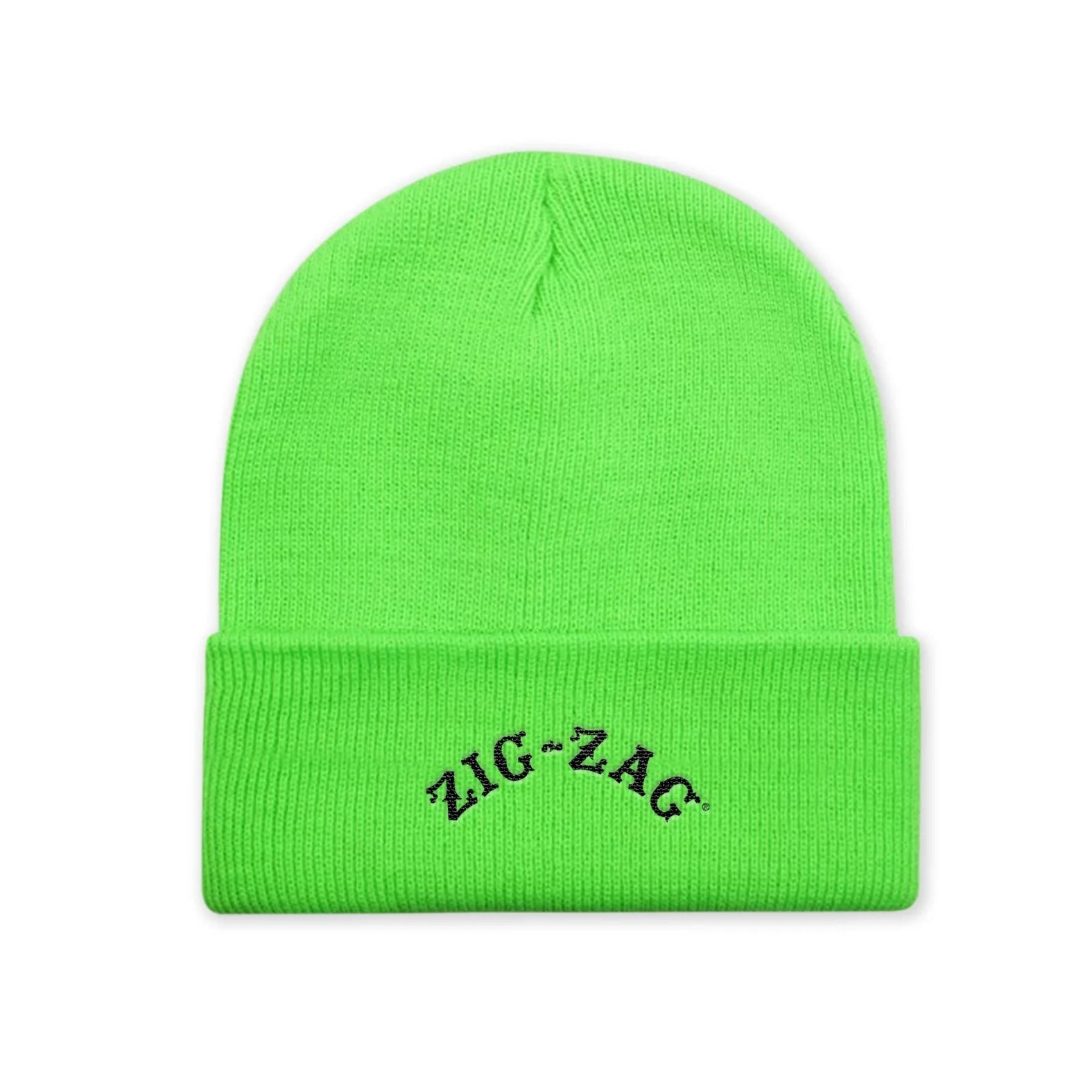 ZIG ZAG BEANIE LOGO NEON GREEN