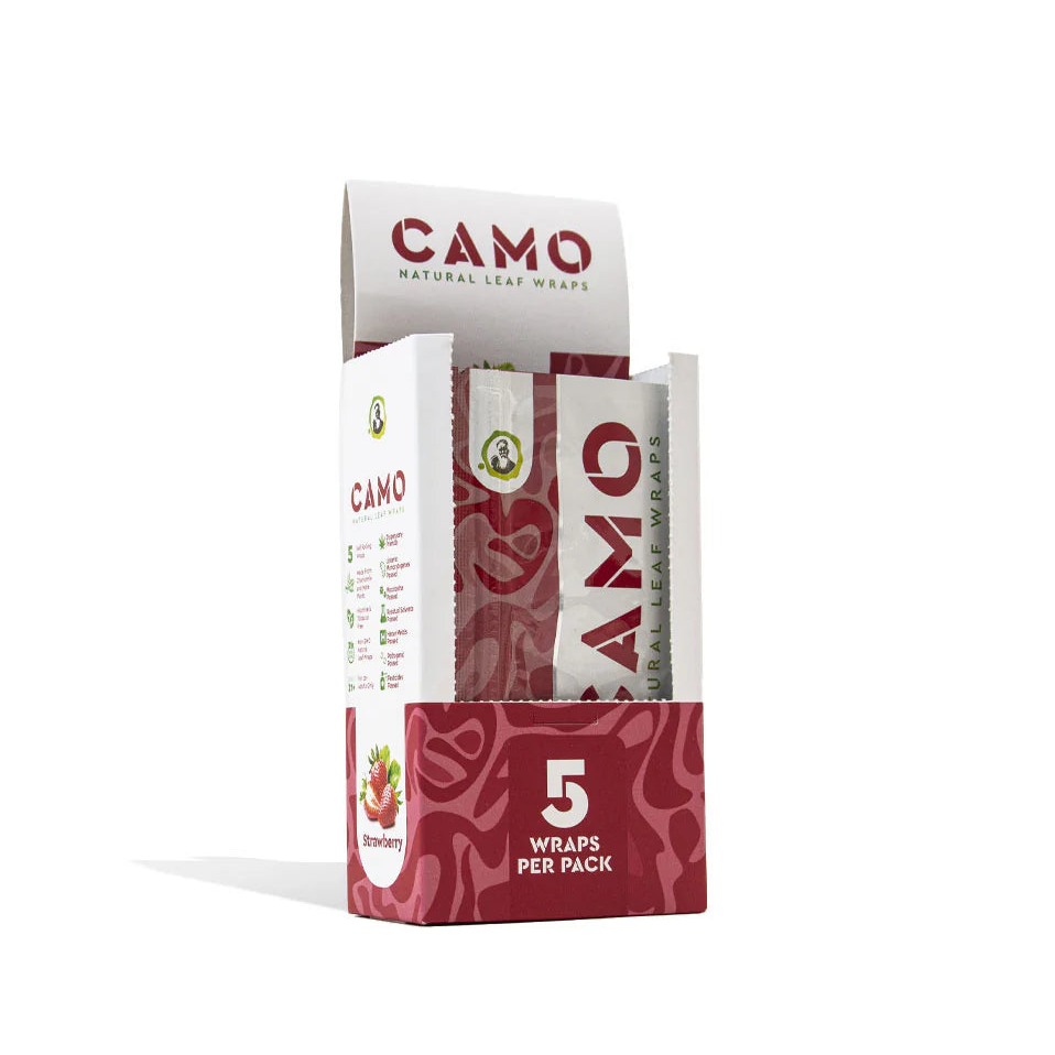 CAMO NATURAL LEAF WRAP 5CT/PK 25PK/BOX STRAWBERRY